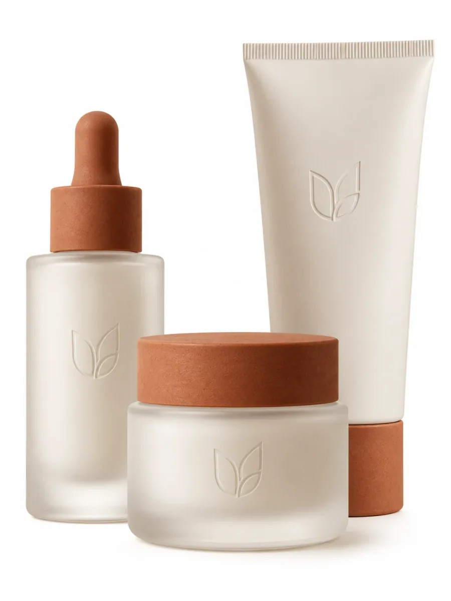 Barrier Serum, Recovery Cream and Daily Mineral SPF 50 with terracotta caps